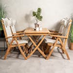 Matgrupp Venture Home Kenya 120x70 Teak med 4 Kenya Positionsfåtöljer