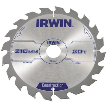Sågklinga Irwin 210x30/20/16mm 20t 2,5mm