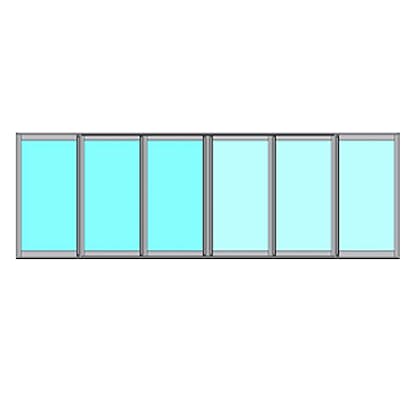 Skjutbart Fönsterparti Novoroom Original 3+3-Delat