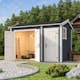 Förråd Landskap Skyla 7,5 m² Friggebod Byggsats med Sadeltak & Dubbeldörr
