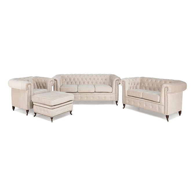 Soffgrupp Manor House Chesterfield Deluxe Sammet Grupp 4