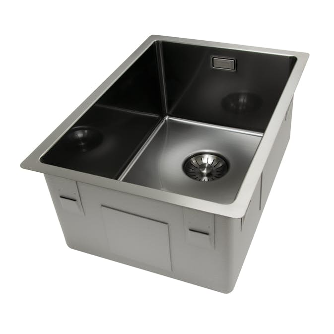 Enkelvask Strand Stainless SOLID med clips PVD Gun Metal