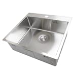 Enkelvask Strand Stainless SOLID med clips och blandarplats