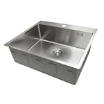 Enkelvask Strand Stainless SOLID med clips och blandarplats