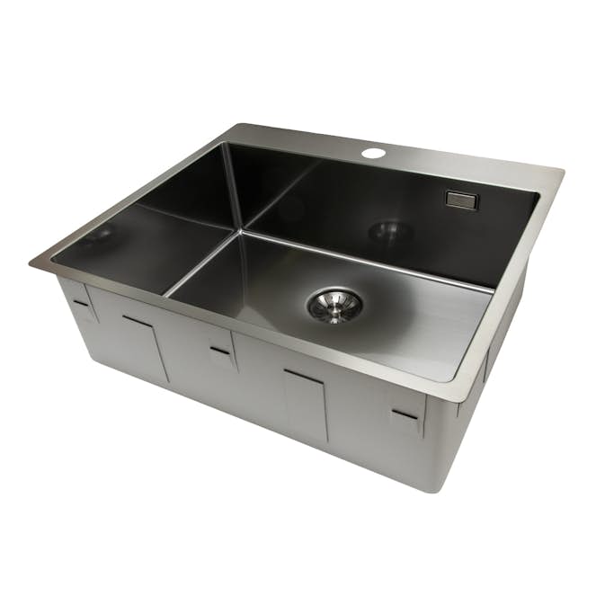 Enkelvask Strand Stainless SOLID med clips och blandarplats PVD Gun Metal