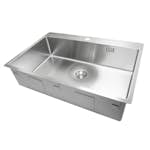 Enkelvask Strand Stainless SOLID med clips och blandarplats