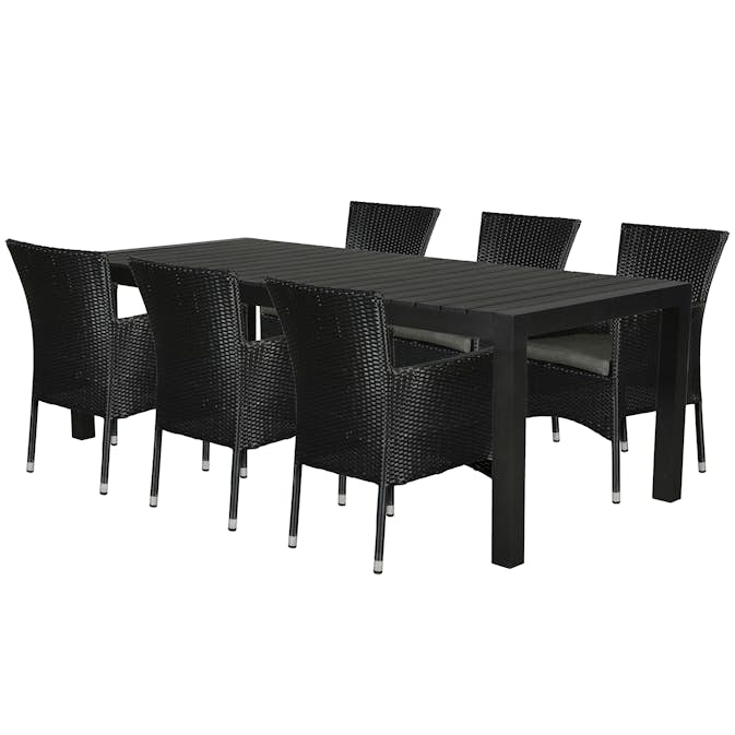 Matgrupp Comfort Garden Outfit 205 med 6 Asta Stolar inkl. Dynor