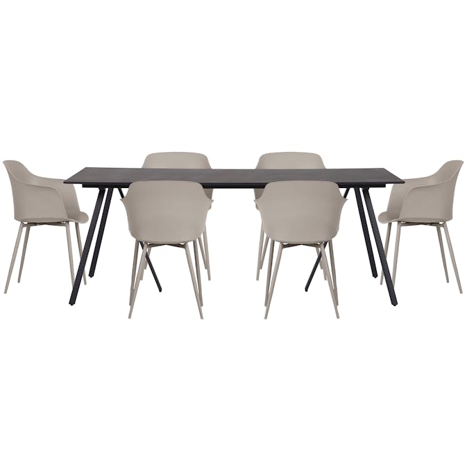 Matgrupp Comfort Garden Envy 200 Svart med 6 Camilla Stolar
