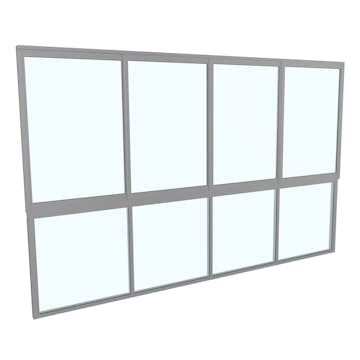 Skjutfönster med fast underdel Landskap Stadig Förlängd sommar 4-del