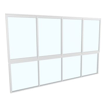 Skjutfönster med fast underdel Landskap Stadig Förlängd sommar 4-del