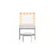 Sminkbord Scandinavian Choice Glow Komplett set med Spegel och Pall, LED-Belysning 80 cm
