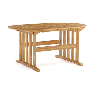 Trädgårdsbord deNoord Menorca Ovalt Förlängningbart Matbord i trä Utomhus 90x150 cm