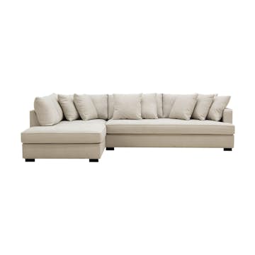 Soffa Scandinavian Choice Rossita 4-sits L-Formad Djup Schäslongsoffa med Hel Dyna