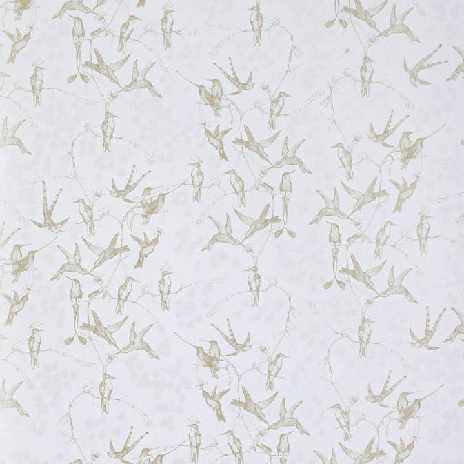 Tapet Mimou Rainbirds Grey/Gold