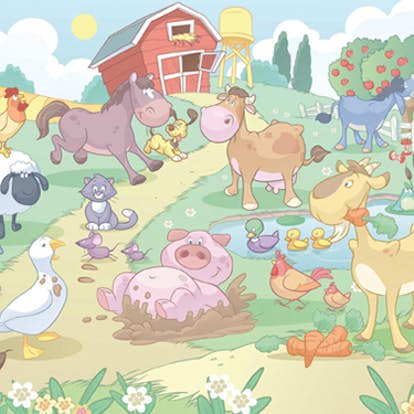 Tapet Walltastic Baby Kul På Bondgården