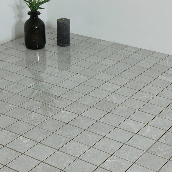 Mosaik Tenfors Soapstone Silver Blank Marmor 7x7 cm