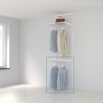Tilläggspaket 2 Elfa Klädstång och Hylla