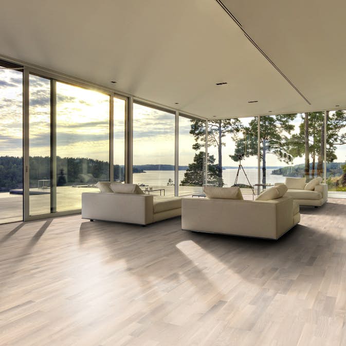 Parkettgolv Kährs Harmony Pale Mattlackad Borstad Ek 3-Stav