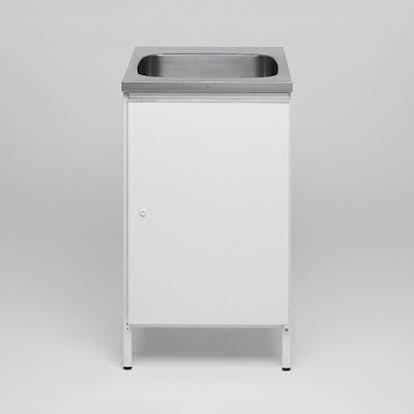 Tvättbänk Contura Steel CAB 5 Bänkskåp för Tvättstuga med Låsbar Dörr Vit