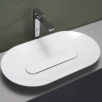 Tvättställ Hafa Edge Oval Glaserat Stål