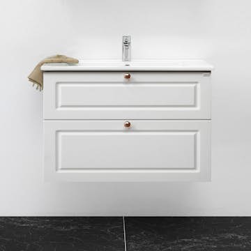 Tvättställsskåp 4AQUA Slim H Med 2 Lådor & Infräst Ram