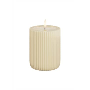 LED-Blockljus UNIQUE Candles Stripe 8x10 cm