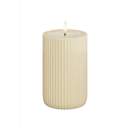 LED-Blockljus UNIQUE Candles Stripe 8x12,5 cm