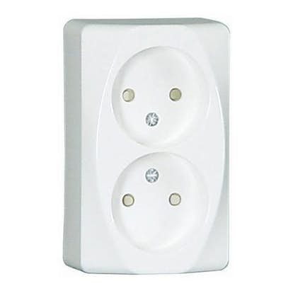 Vägguttag Malmbergs Inex Utanpåliggande 2-Vägs utan Jord