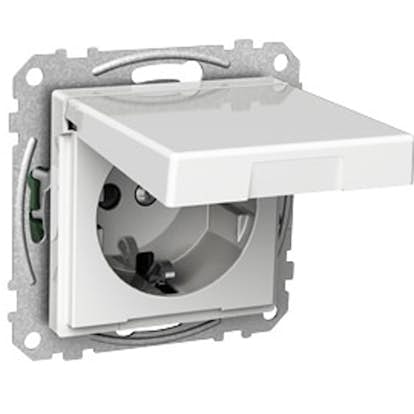 Vägguttag Schneider Electric Exxact 1-vägs Med Lock