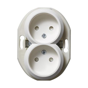 Vägguttag Schneider Electric Renova 2-vägs Ojordad