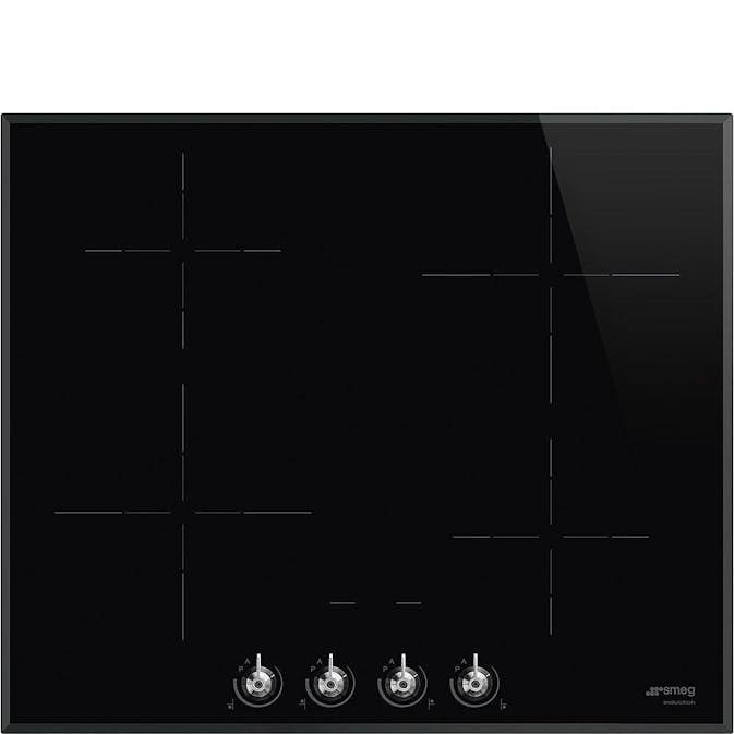 Induktionshäll Smeg Classic SI364BM Svart med Facettslipad Kant och 4 Zoner