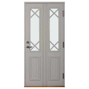 Ytterdörr Leksandsdörren Klockarberg Klarglas Eco74 RC2N