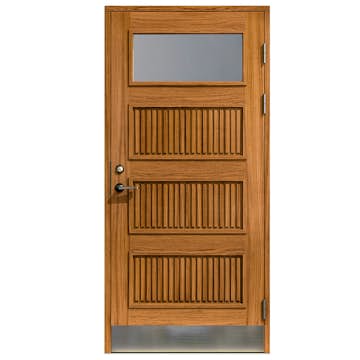 Ytterdörr SnickarPer 1002G Raster Teak Klarglas