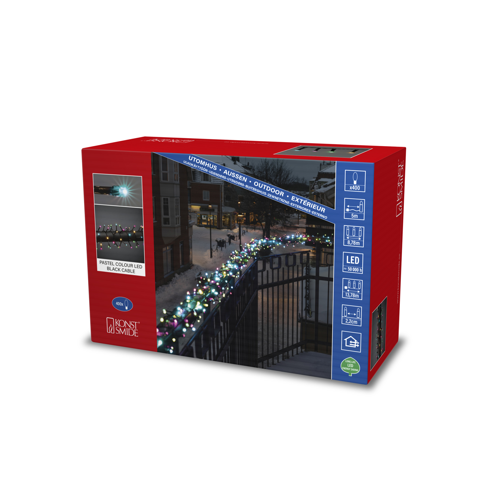 Ljusslinga Gnojö Konstsmide Candy Cluster 400st LED-lampor 30V/IP44
