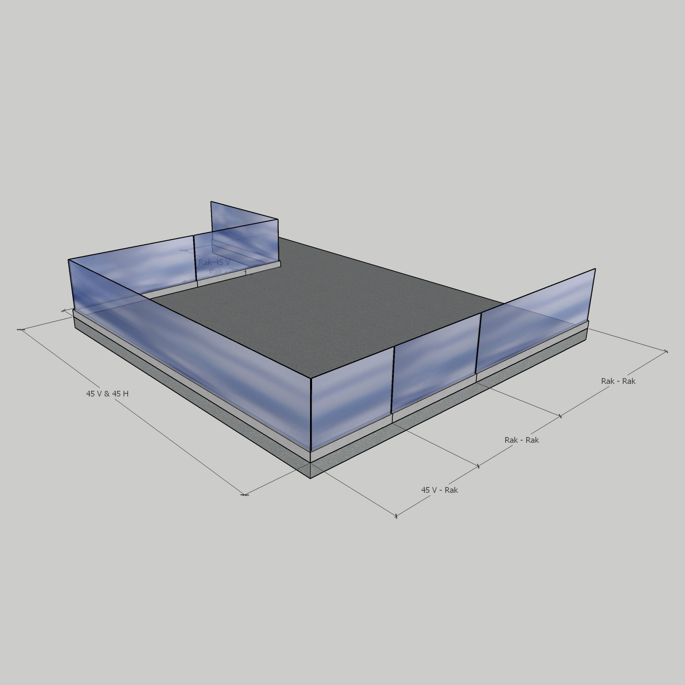 Glasräcke Novoroom Stolpfritt