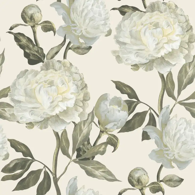 Tapet WOW Peony Naturligt