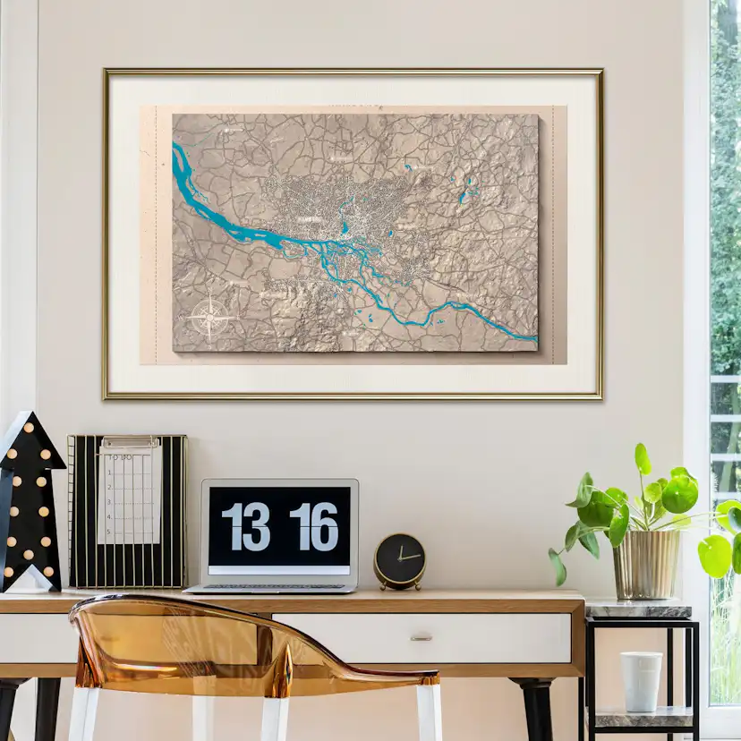 Poster Artgeist Affisch Isometric Map Hamburg