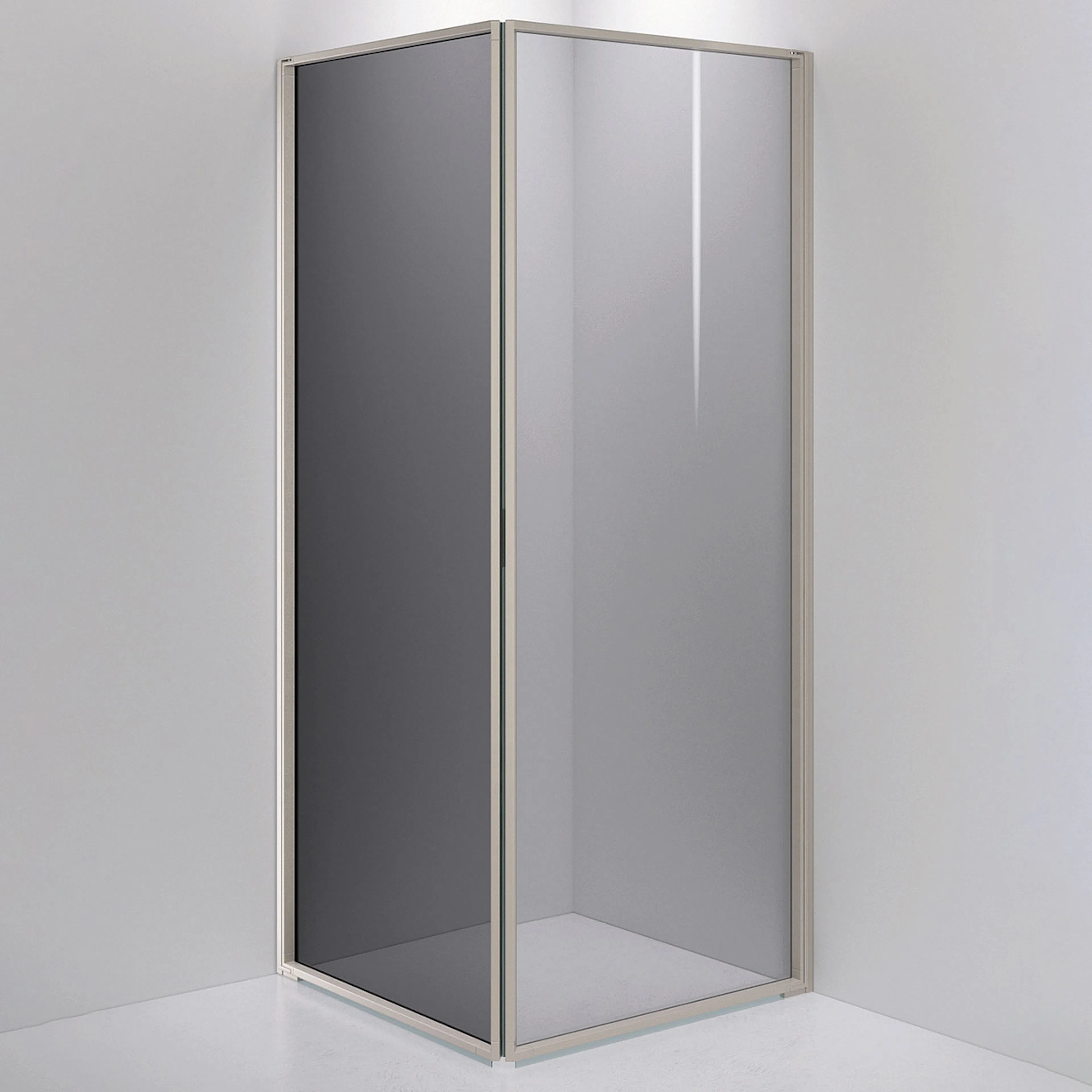 EDGE 12,Smoke, Stone,Yttermått 900x900,Höjd 2150. 900x900 mm, Profil: Stone, Glas: Rökfärgat glas