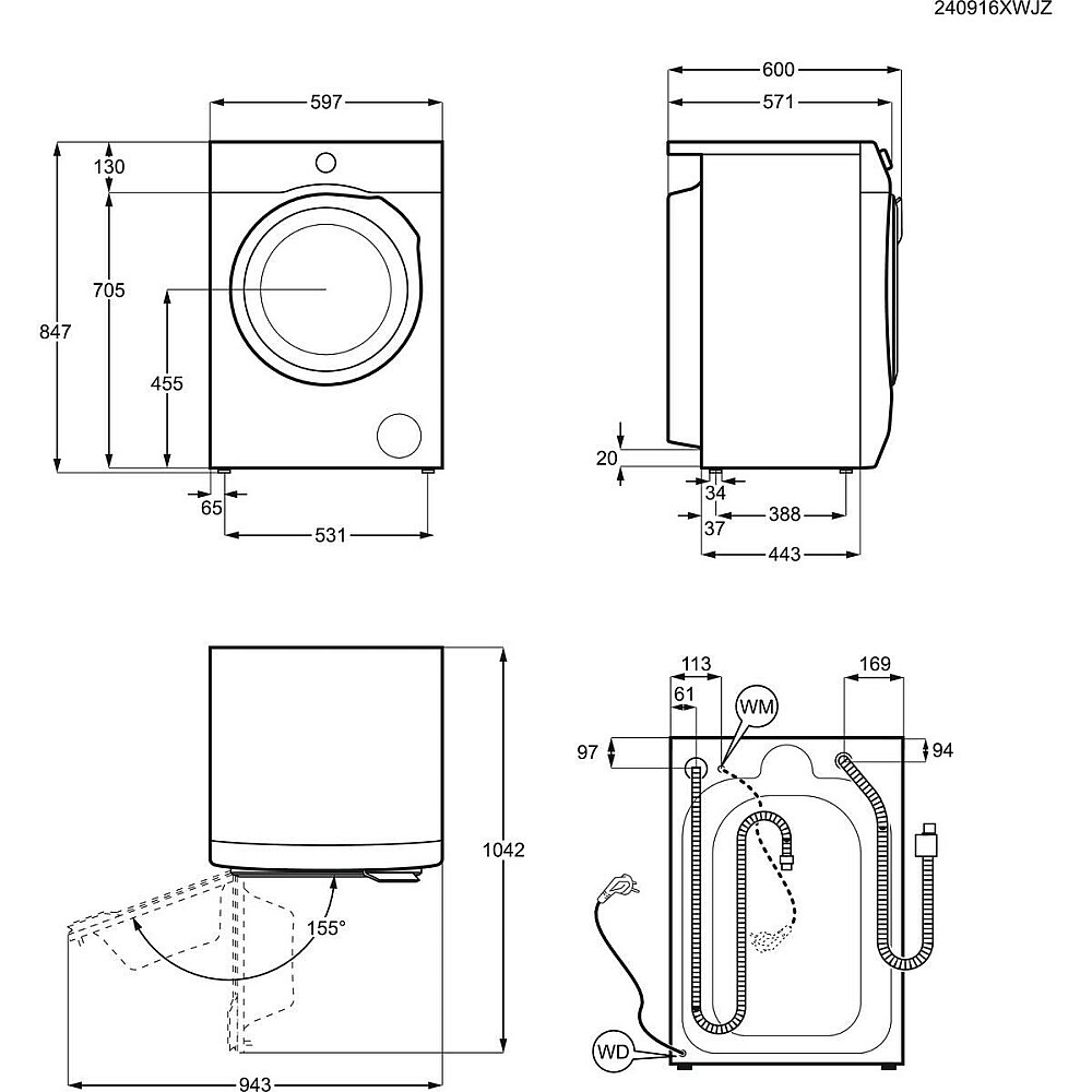 Vitvaror Electrolux Tvättmaskin med Torktumlare EWI722P94P DualCare och SteamCare