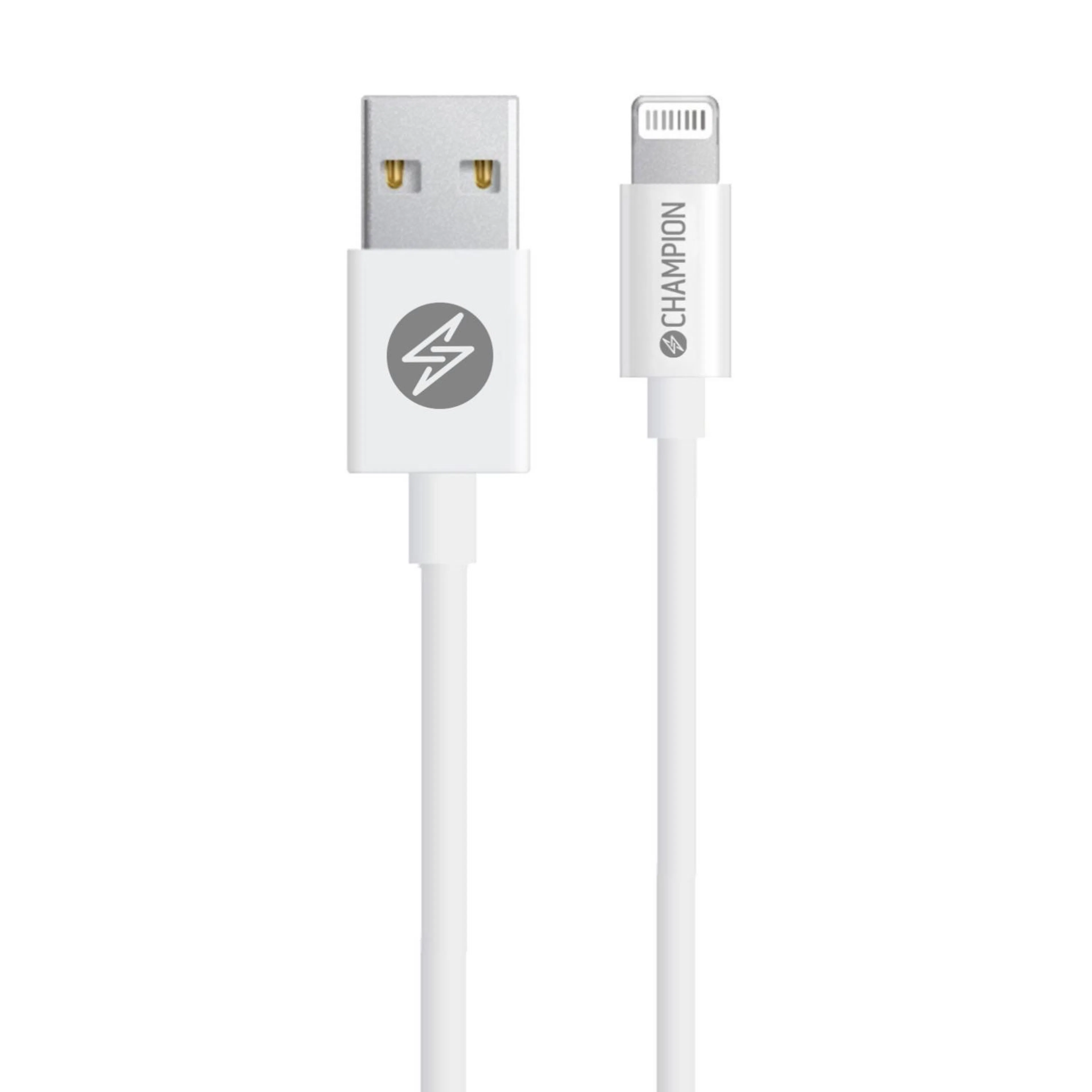 USB-A Champion till Lightning Kabel 3m Vit