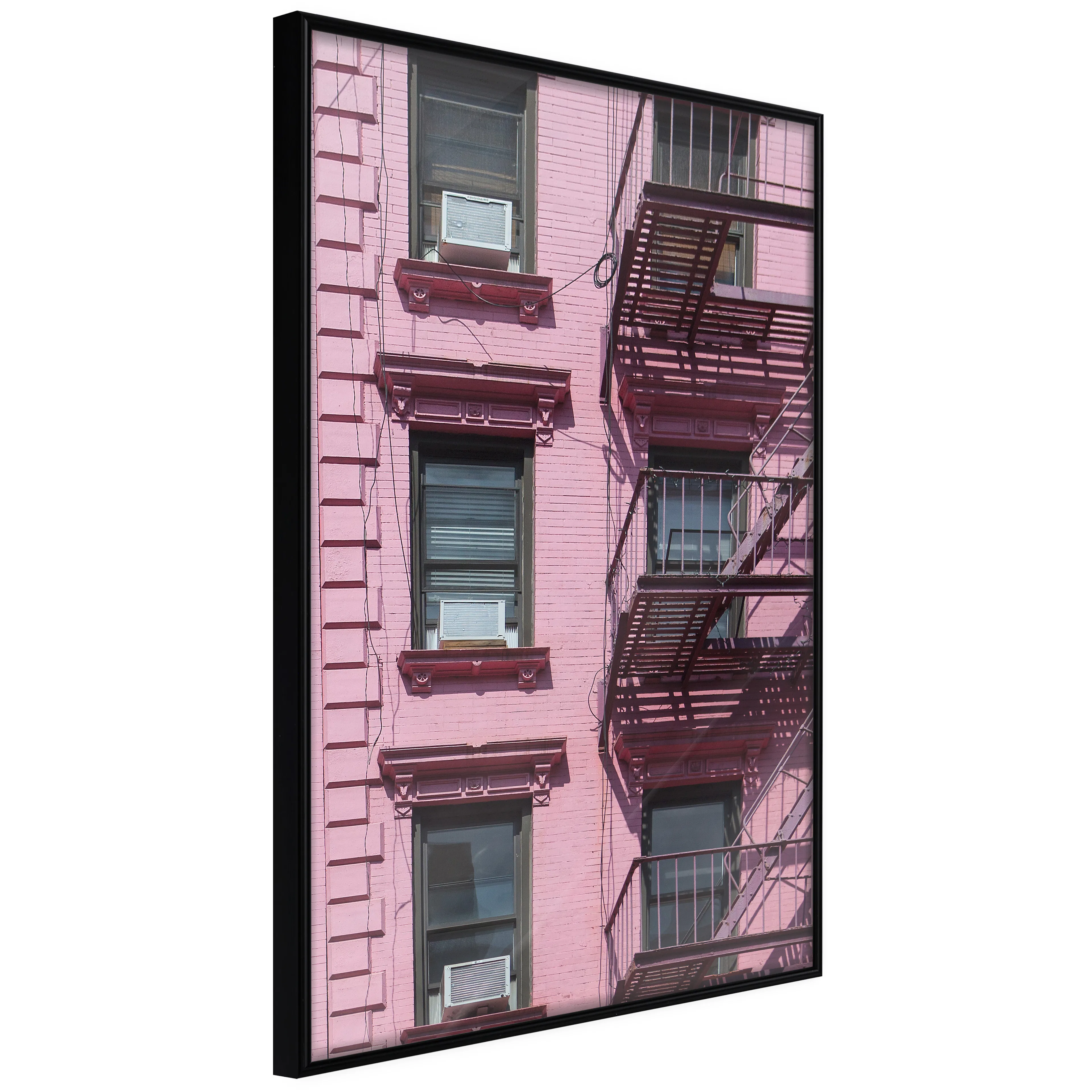 Affisch - Fire Stairs [Poster] 40x60 Svart ram, 40x60 cm