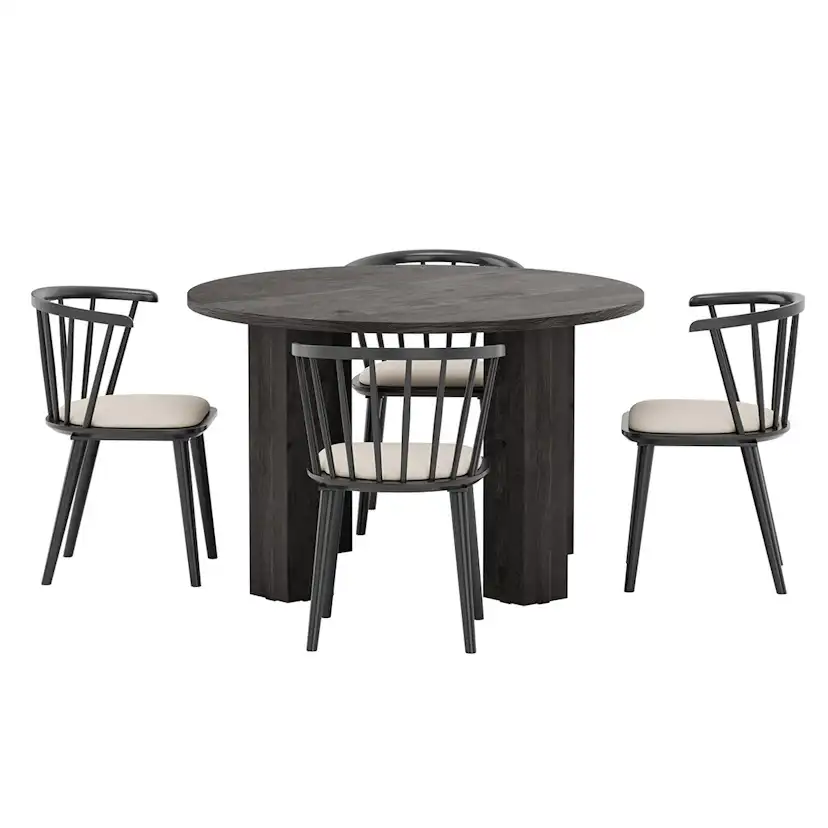 Matgrupp Venture Home Juno Ø120 cm med 4st Bobby Stolar