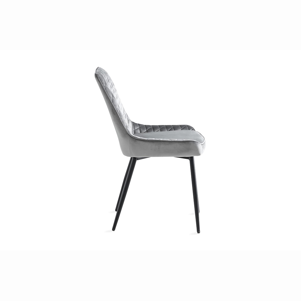 Matstol In Living Hennebyn Sammetsklädd Grå Stol 2 st