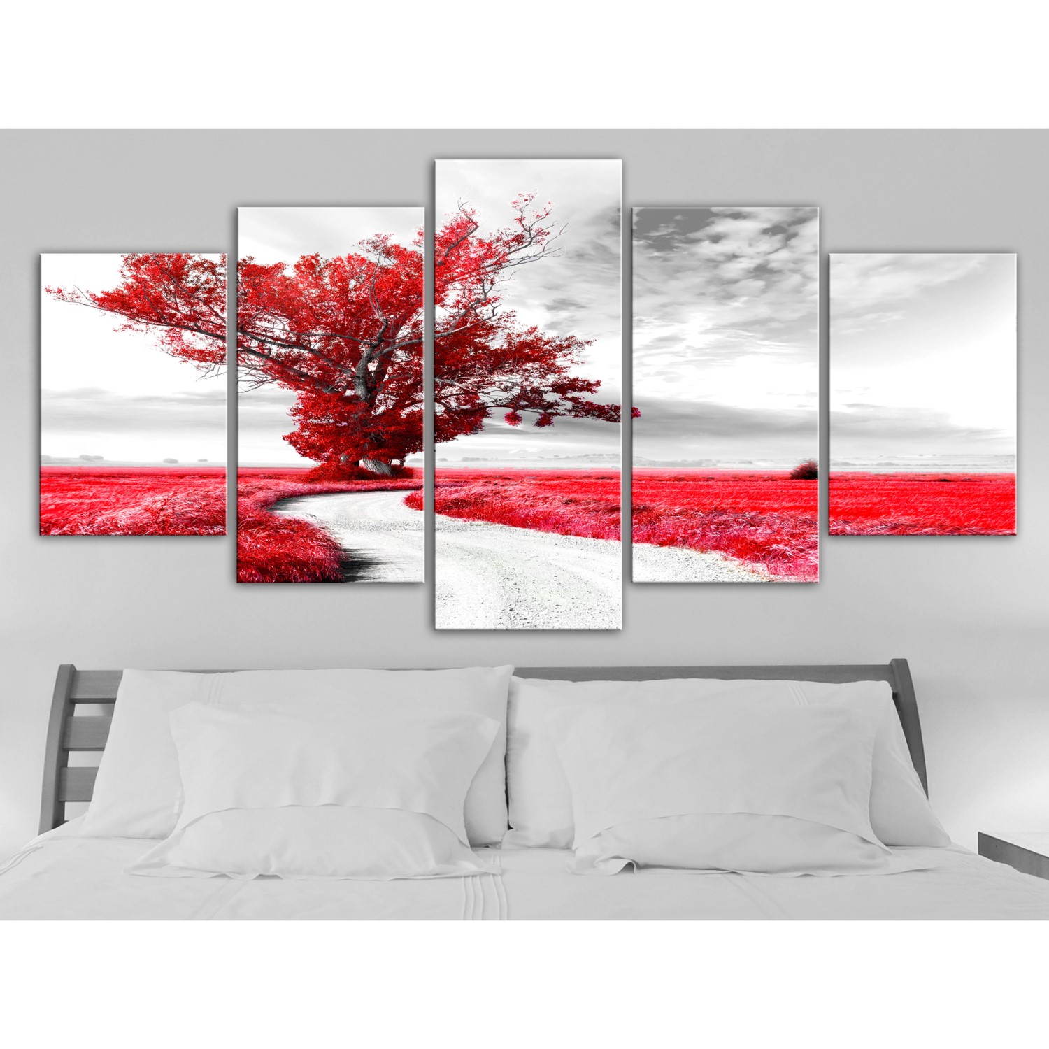 Tavla Arkiio Tree Near The Road Röd 5 delar