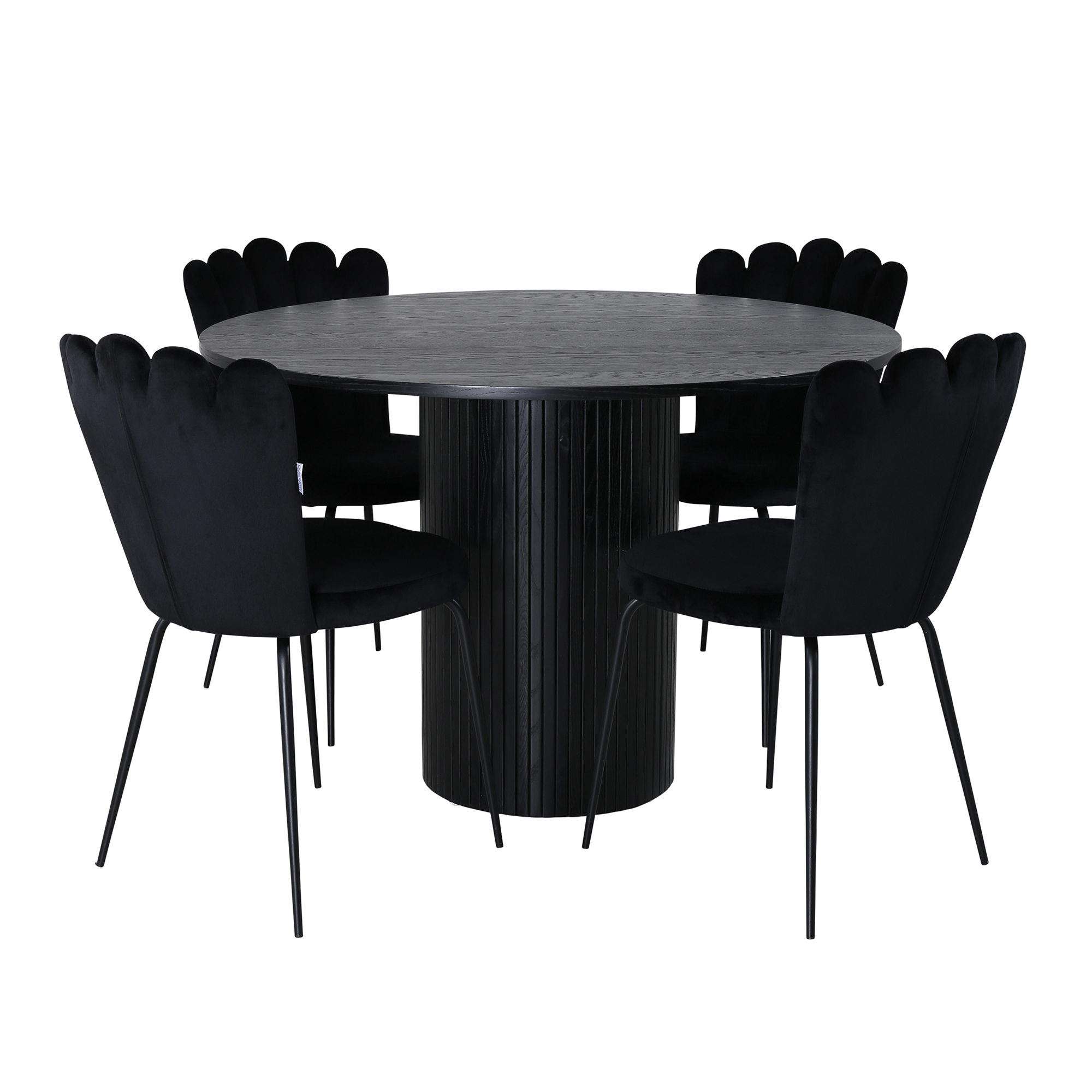 Matgrupp Venture Home Bianca Rund med 4 Limhamn Light Stolar