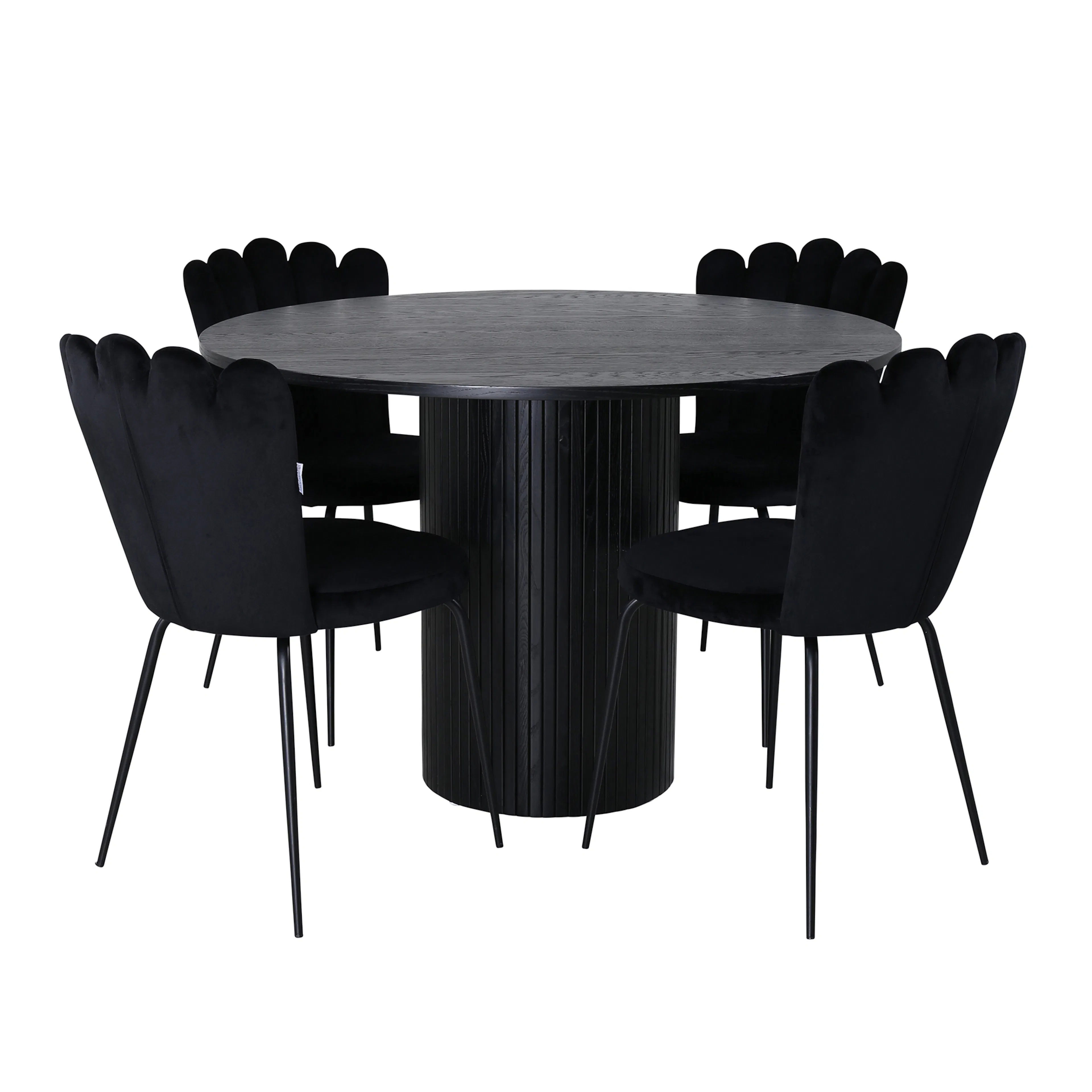 Matgrupp Venture Home Bianca Rund med 4 Limhamn Light Stolar