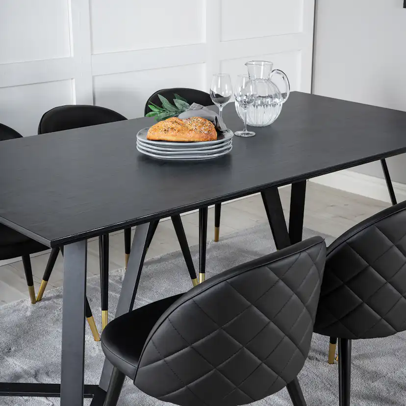 Matgrupp Venture Home Madde med 6 Valentina Stolar Konstläder