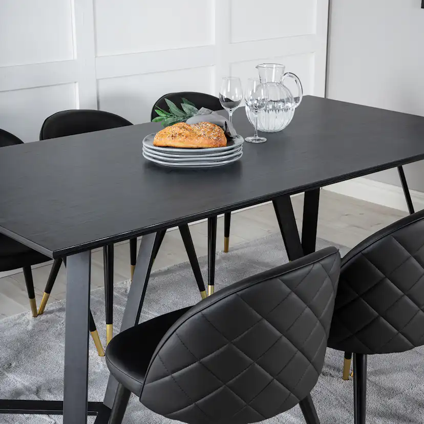 Matgrupp Venture Home Madde med 6 Valentina Stolar Konstläder