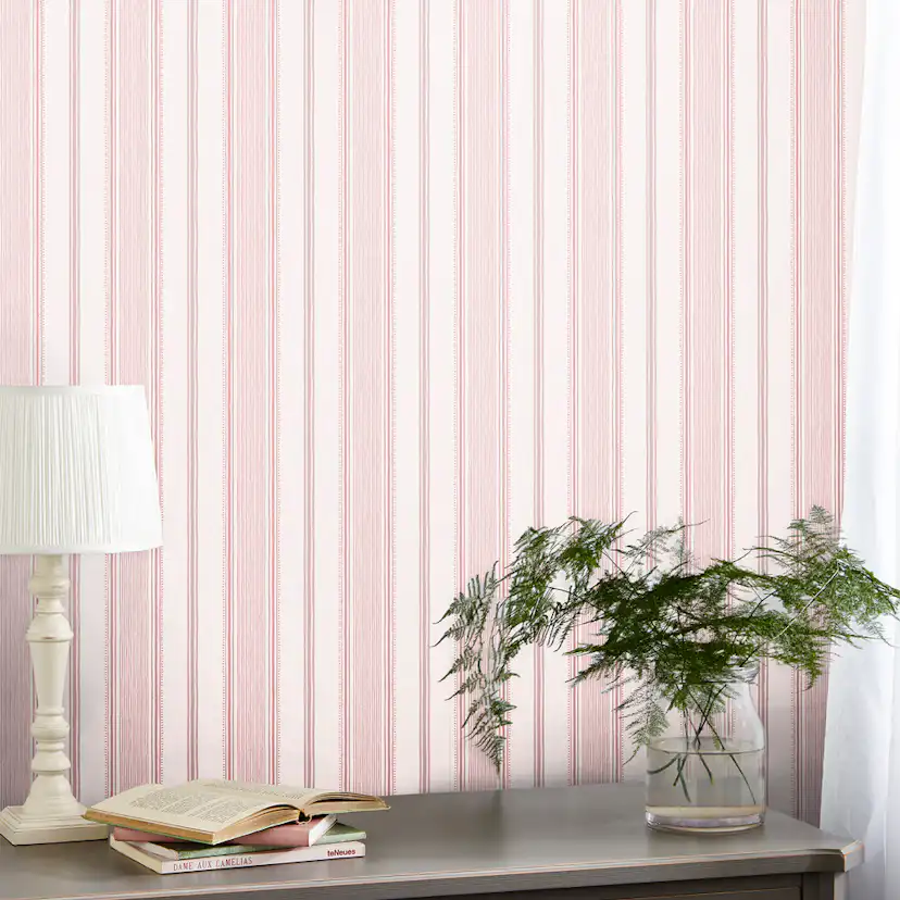 Tapet Laura Ashley Heacham Stripe Rosa