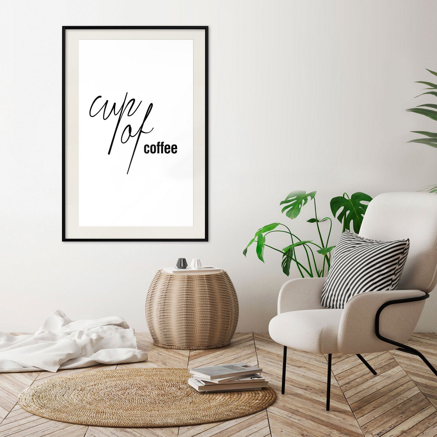Affisch - Cup of Coffee [Poster] 40x60 Svart ram med passepartout, 40x60 cm